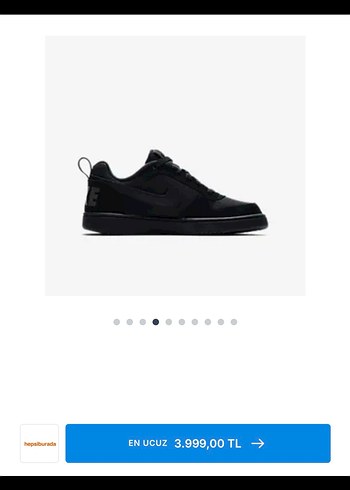 Siyah Nike Court Borough Low Spor Ayakkabı - Görsel 5