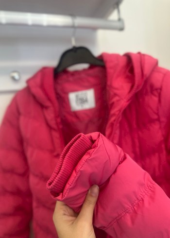 Mudo Pembe Kapüşonlu Fermuarlı Kadın Mont - Görsel 4