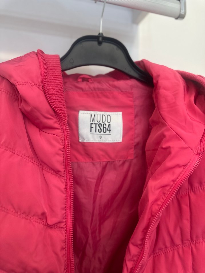 Mudo Pembe Kapüşonlu Fermuarlı Kadın Mont - Görsel 2