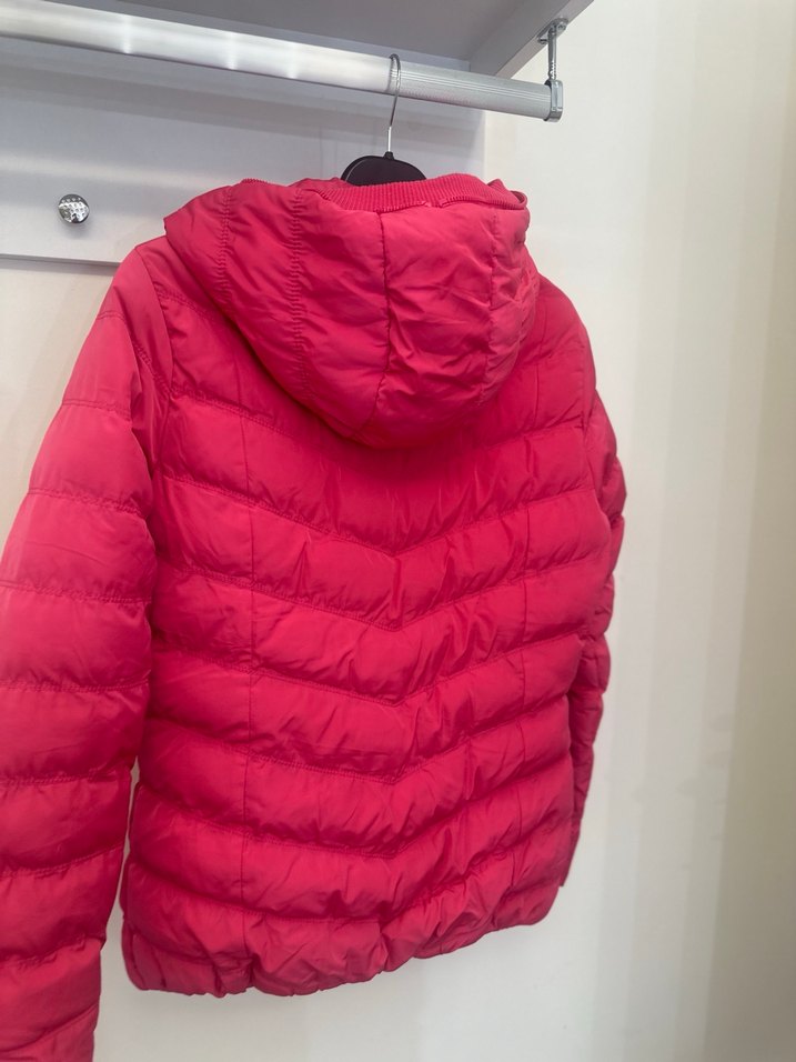 Mudo Pembe Kapüşonlu Fermuarlı Kadın Mont - Görsel 3