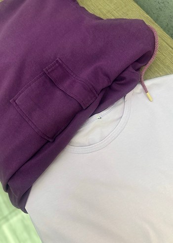 2li takım Kapüşonlu Sweatshirt ve tişört - Görsel 4