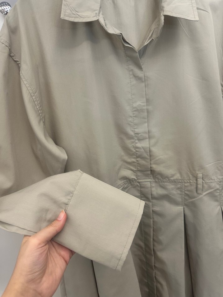 Bej gömlek elbise - Görsel 2