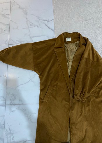 Düğmeli Kahverengi Süet Midi Kadın Kaban - Görsel 2