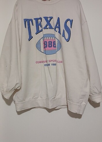 Beyaz sweatshirt baskılı 