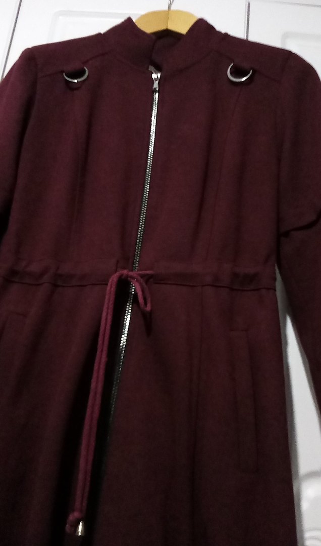 Bordo Renk Kaban Pardesü - Görsel 2