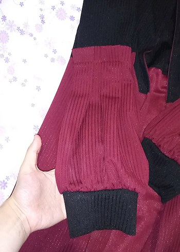 Bordo Siyah Uzun Kollu Ceket - Görsel 4