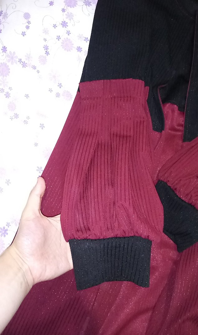 Bordo Siyah Uzun Kollu Ceket - Görsel 4