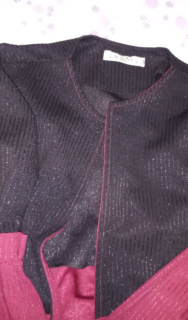 Bordo Siyah Uzun Kollu Ceket - Görsel 3