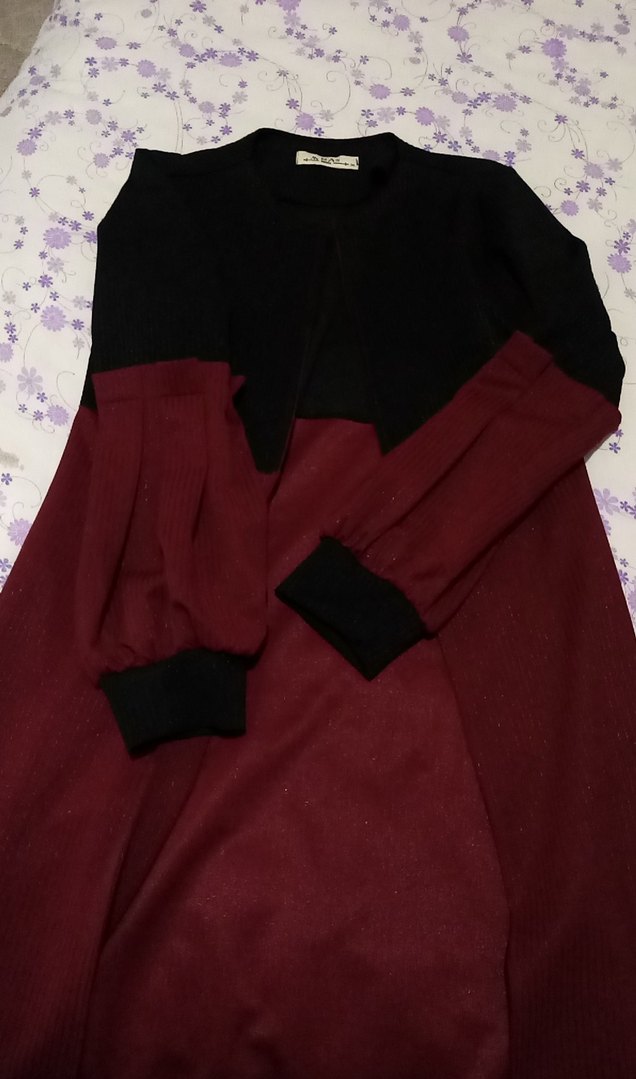 Bordo Siyah Uzun Kollu Ceket - Görsel 2