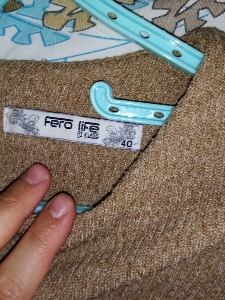 Bej Örgü Detaylı Uzun Kollu Bohem Bluz - Görsel 2