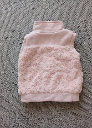 Kız Çocuk Pembe Kürklü Dik Yaka Yelek - Görsel 2