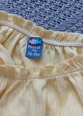 Kız Çocuk Sarı Fırfırlı Kısa Kollu Bluz - Görsel 3