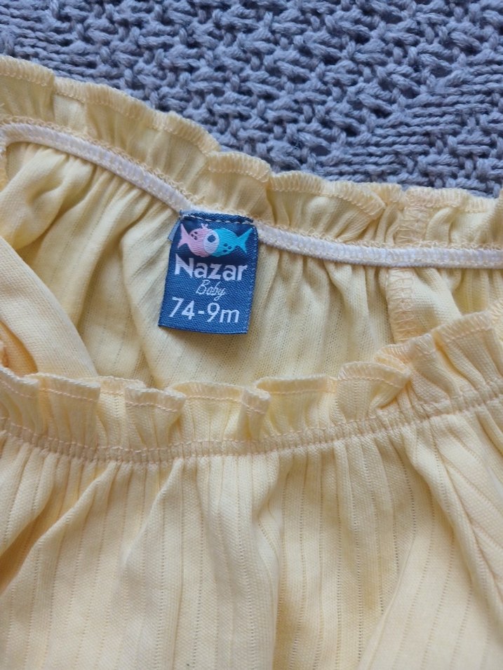 Kız Çocuk Sarı Fırfırlı Kısa Kollu Bluz - Görsel 3