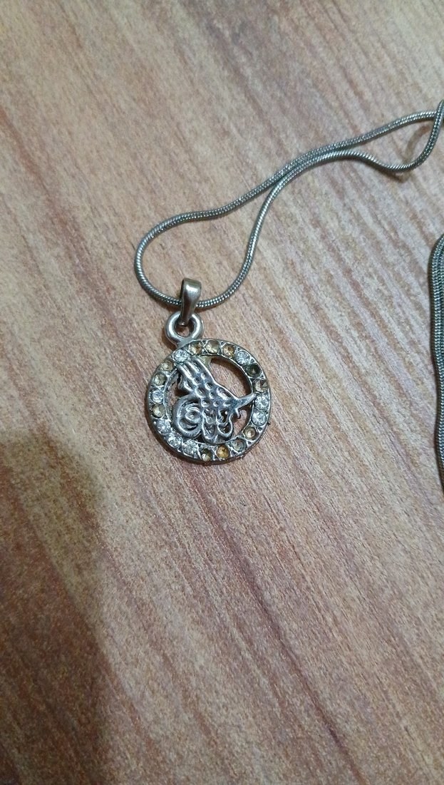 Bohem Gri Yılan Desenli Uzun Zincir Kolye - Görsel 2