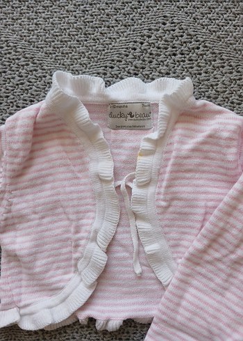 Kız Çocuk Pembe Örgü Uzun Kollu Hırka - Görsel 2