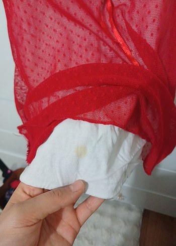 Kız Çocuk Kırmızı Dantel Detaylı elbise - Görsel 3