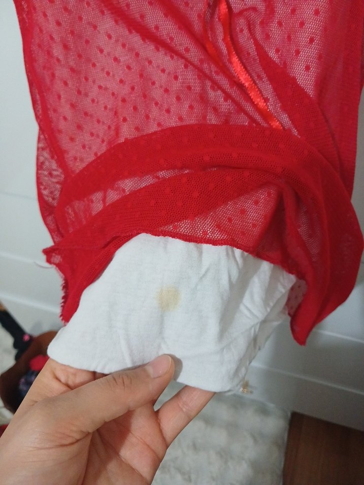 Kız Çocuk Kırmızı Dantel Detaylı elbise - Görsel 3