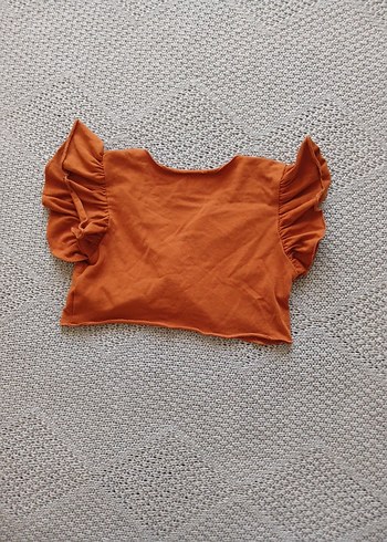 Kısa Kollu Keten Kız Bluzu - Görsel 2