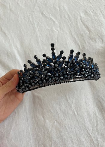 Koyu Mavi Cam Boncuklu Gotik Taç - Görsel 2