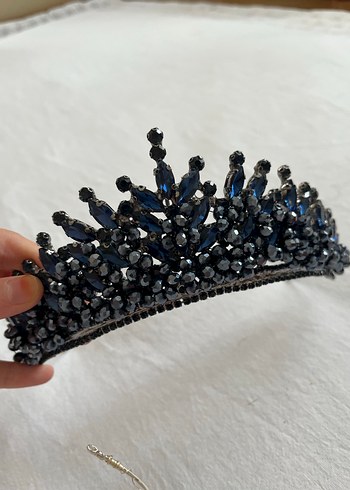 Koyu Mavi Cam Boncuklu Gotik Taç - Görsel 3