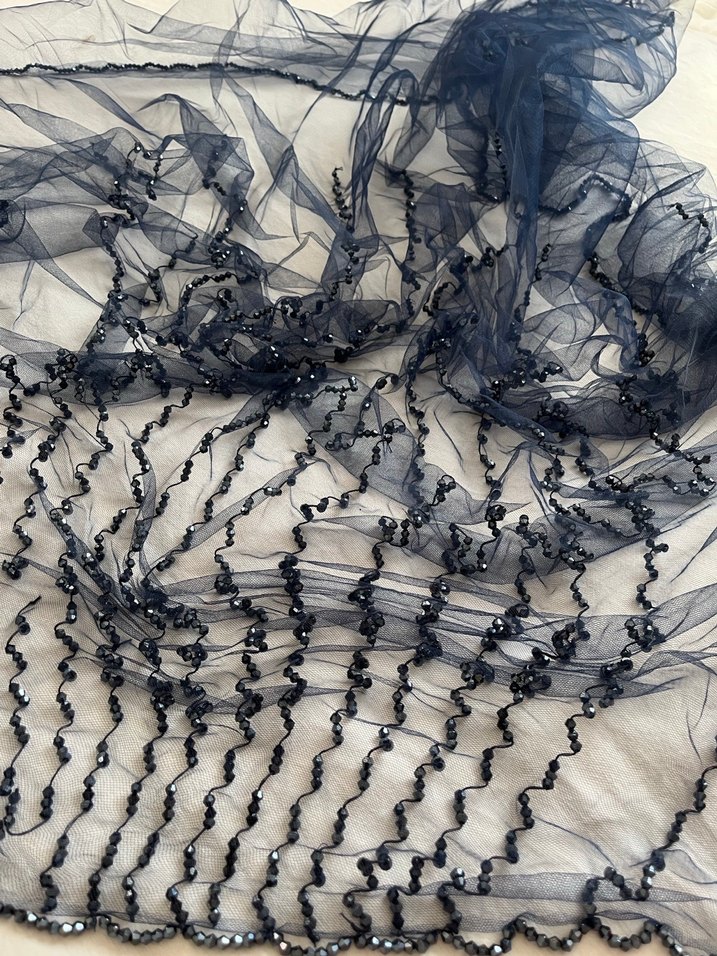 Koyu Mavi Cam Boncuklu Gotik Taç - Görsel 4