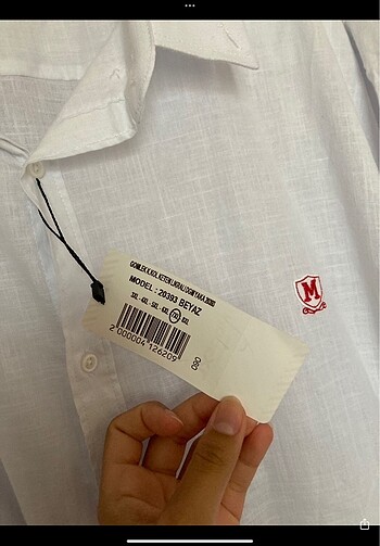 MODEXL BÜYÜK BEDEN BEYAZ KETEN GÖMLEK - Görsel 2