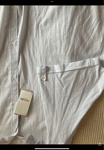 MODEXL BÜYÜK BEDEN BEYAZ KETEN GÖMLEK - Görsel 8