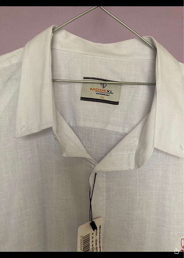 MODEXL BÜYÜK BEDEN BEYAZ KETEN GÖMLEK - Görsel 3