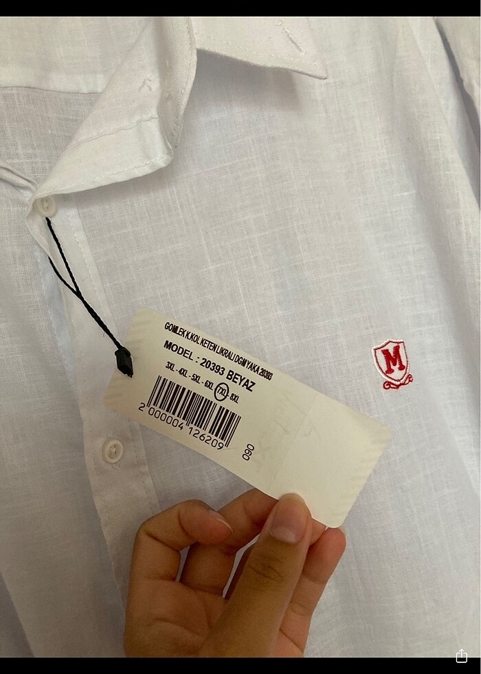 MODEXL BÜYÜK BEDEN BEYAZ KETEN GÖMLEK - Görsel 2