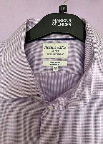 STOVAL MASON Erkek Mor Pamuklu Uzun Kollu Gömlek - Görsel 2