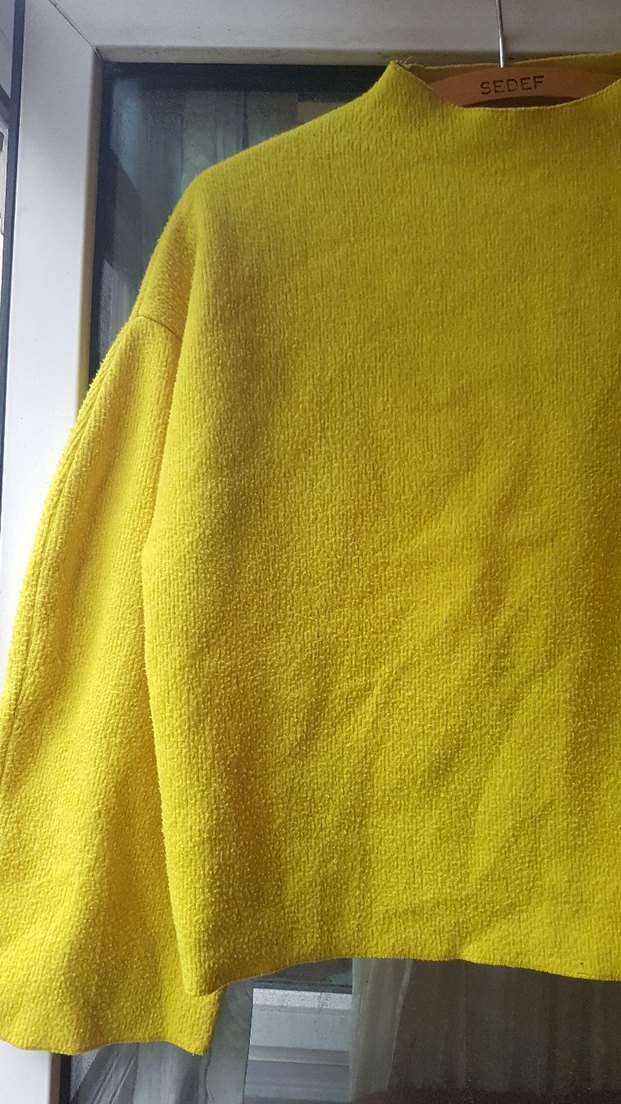 Sarı Zara Kadın Örgü Uzun Kollu Kazak - Görsel 2