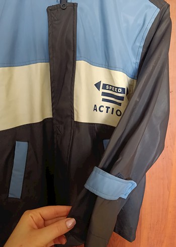 Erkek Çocuk Mavi Düğmeli Street Wear Mont - Görsel 2