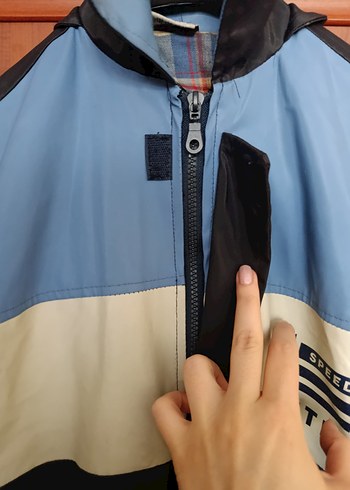 Erkek Çocuk Mavi Düğmeli Street Wear Mont - Görsel 4