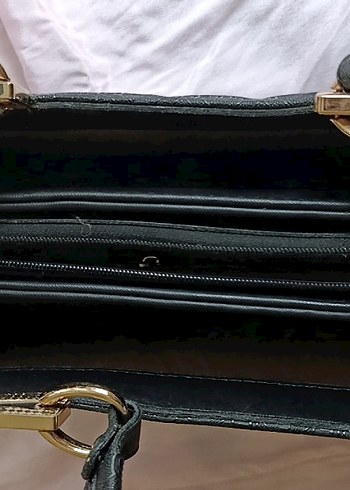 Klasik Siyah Deri Kadın Çanta - Görsel 5