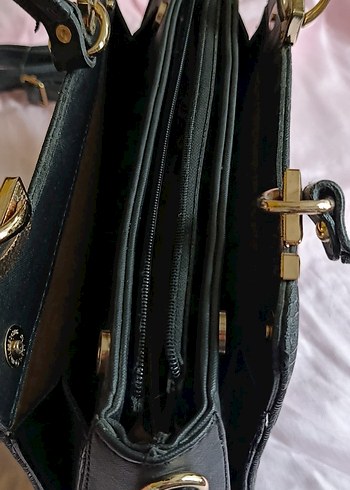 Klasik Siyah Deri Kadın Çanta - Görsel 6