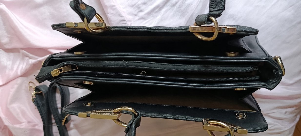 Klasik Siyah Deri Kadın Çanta - Görsel 5