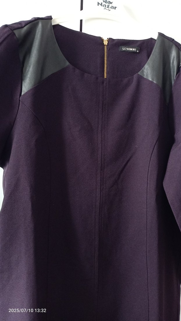#Lcwaikiki Uzun Mor Ofis Elbisesi, Drapeli, Uzun Kollu - Görsel 2