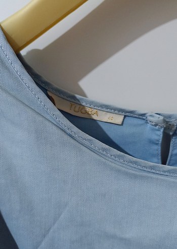 #Tuğba Buz Mavi Nakışlı Tesettür Elbise - Görsel 6