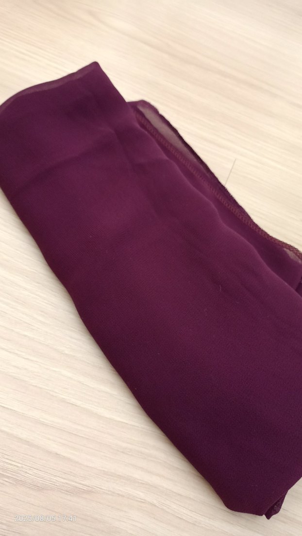 Kadın Mor Şal Şifon Kumaş - Görsel 2