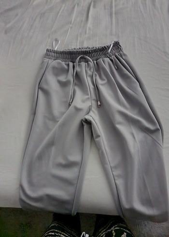 Gri Midi Kadın Kumaş Pantolon - Görsel 2