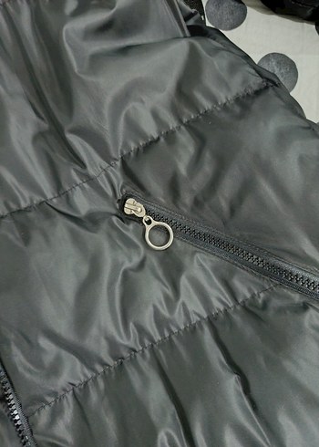 Siyah Kapüşonlu Uzun Kadın Kış Montu - Görsel 6