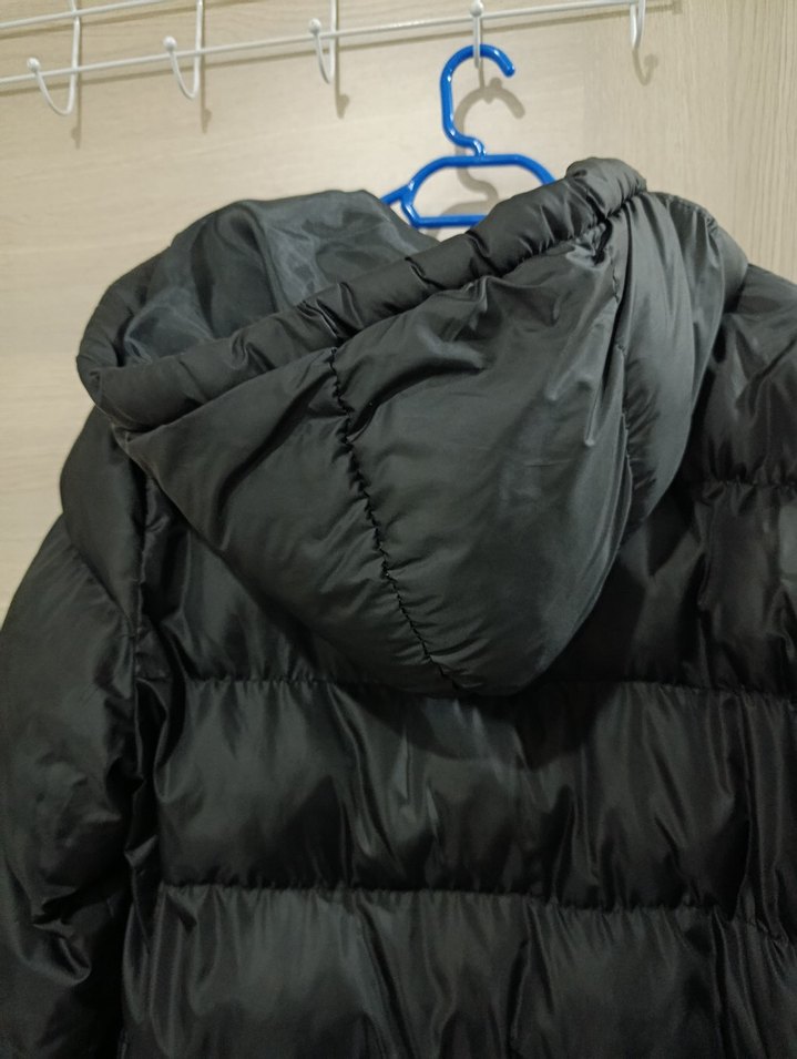 Siyah Kapüşonlu Uzun Kadın Kış Montu - Görsel 4