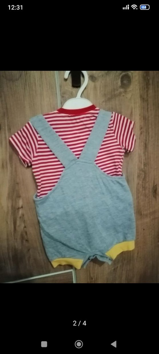 Çizgili ve Dinozorlu Bebek Tulum - Görsel 2