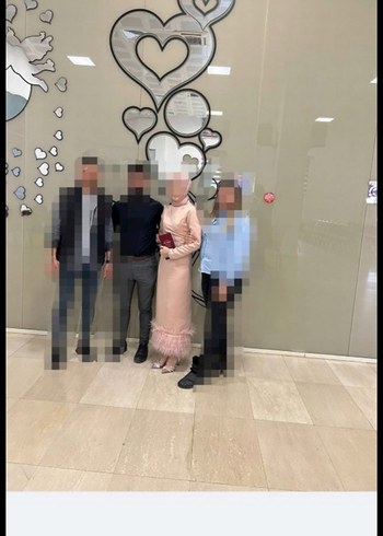 Pembe Uzun Tüylü Abiye Elbise - Görsel 3