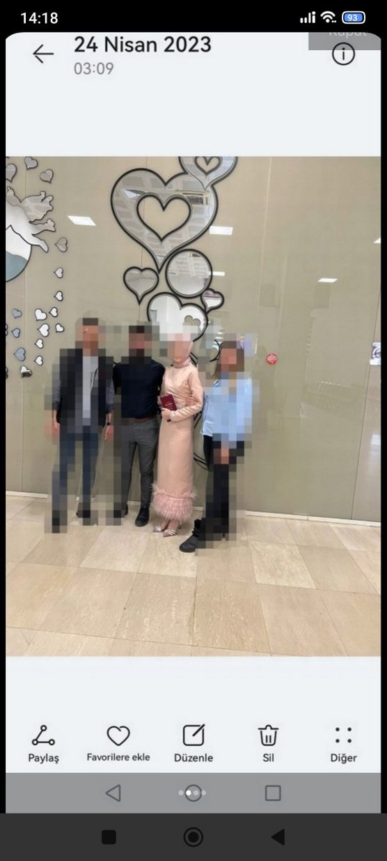 Pembe Uzun Tüylü Abiye Elbise - Görsel 3