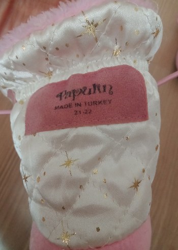 Kızlar için Pembe Sıcak Nakışlı Ev Terliği - Görsel 4