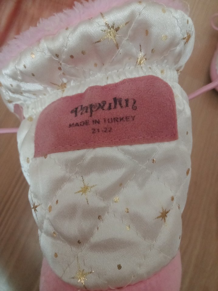 Kızlar için Pembe Sıcak Nakışlı Ev Terliği - Görsel 4