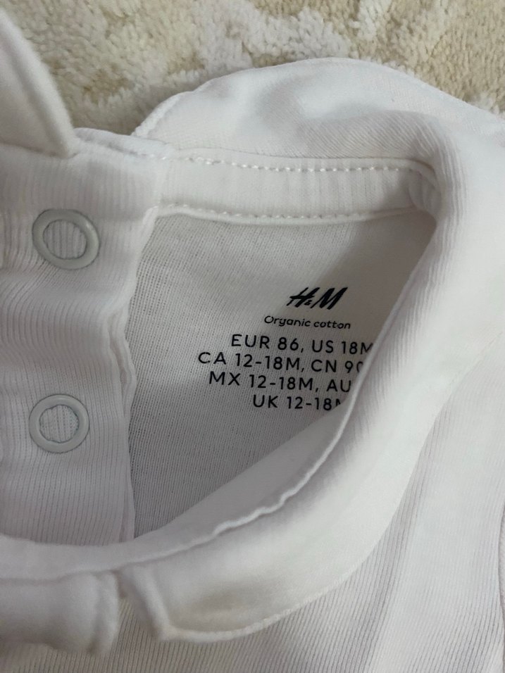 Bebek Kız Beyaz Uzun Kollu Yakalı Body - Görsel 2