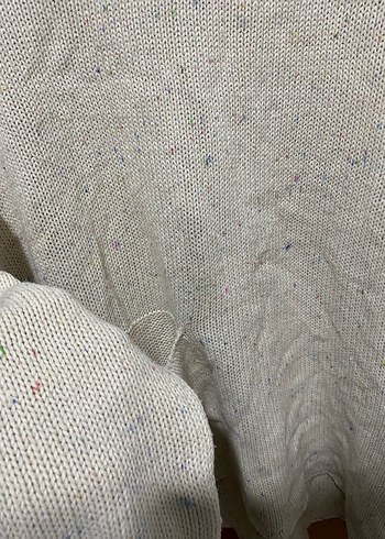 Kadın Bohem Gri Keten Örgü Kazak - Görsel 2