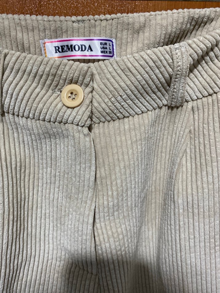 Kadın Bej Keten Kemerli Rahat Pantolon - Görsel 2